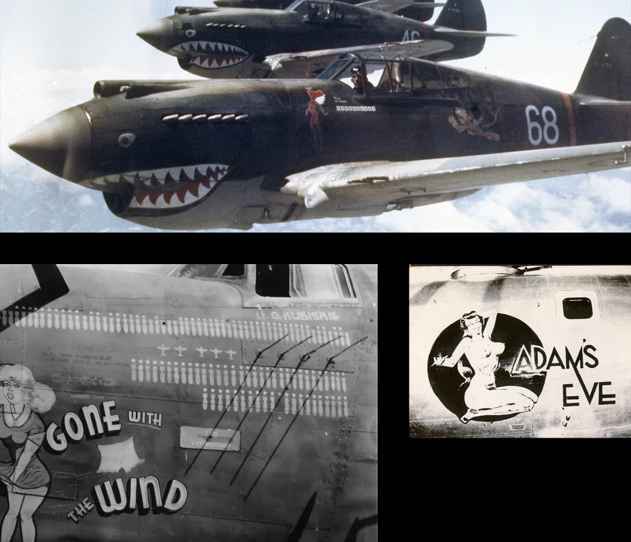 Images of nose art from World War II