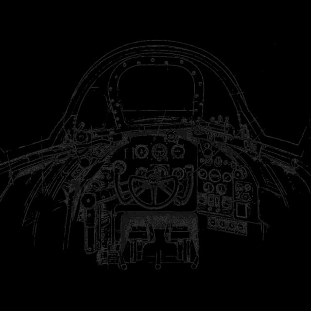 A sketch of a vintage cockpit