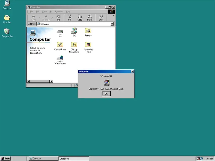Windows 98 desktop